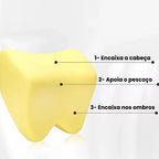 Imagem detalha apoio de pescoço para carro com suporte para ombros e cabeça.