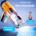 imagem mostra o aspirador de pó de carro que tem um motor de alta velocidade para sugar a poeira do carro