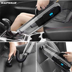 Aspirador automotivo sendo mostrado em vários angulos diferentes