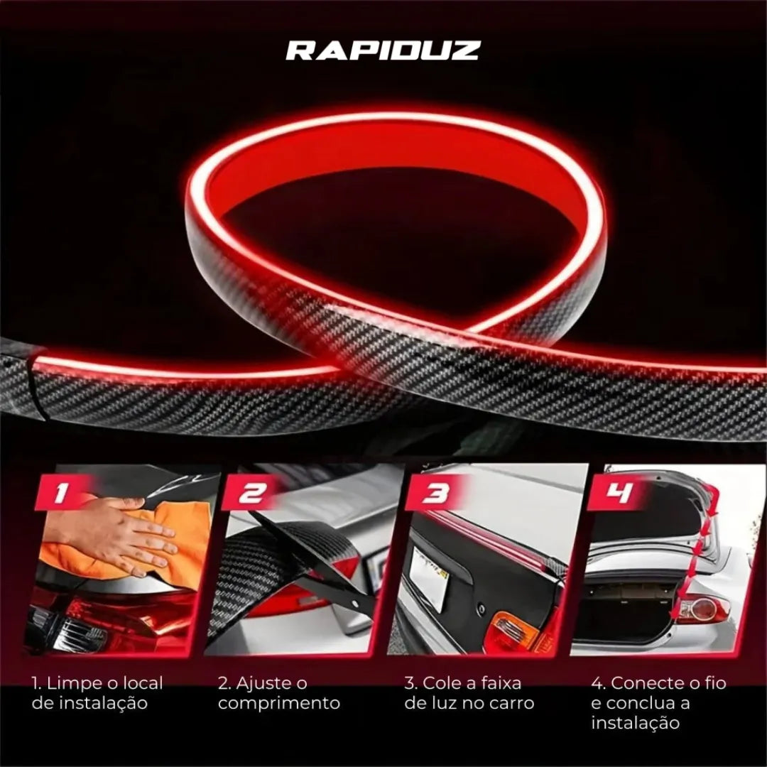 Passo a passo mostrando como é simples instalar o LED no aerofólio do carro
