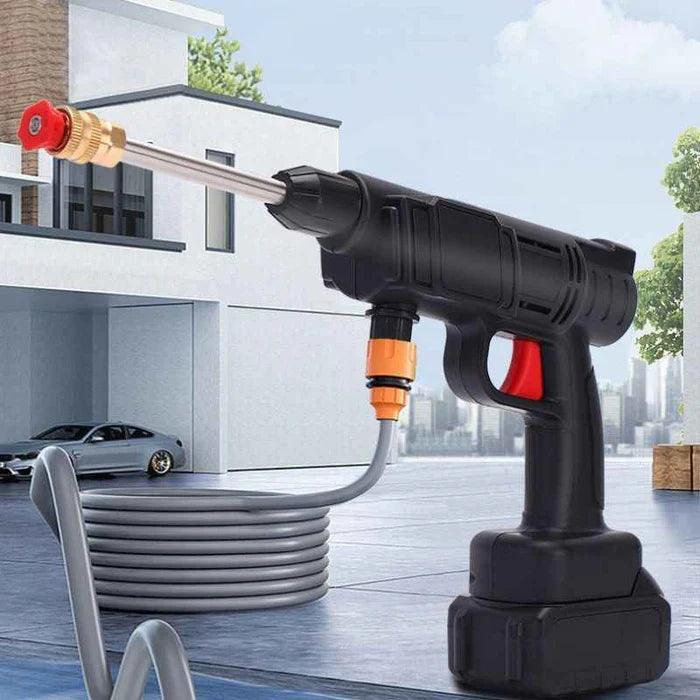 Pistola de alta pressão compacta, portátil e eficiente para lavar carro e outras superfícies.