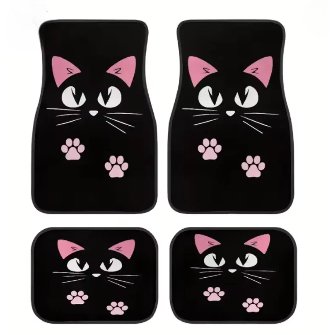 Jogo com 4 tapetes de gatinho, todos exibidos com visual feminino