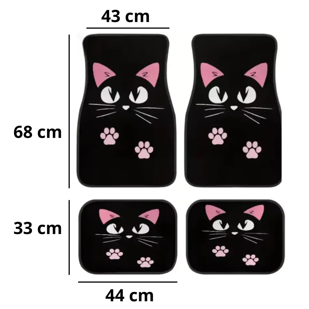 imagem mostra as medidas em centímetros do tapete automotivo feminino