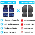 tapete automotivo da marca rapiduz sendo comparado com tapete de carro normal