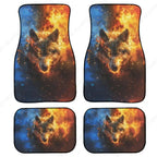 Tapete para carro com estampa de lobo, kit completo com 4 peças duráveis e seguras