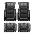 Kit com 4 tapetes automotivos cinza de corrida, ajuste universal e material durável