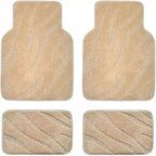 Tapetes automotivos bege com acabamento brilhante, resistentes e antiderrapantes