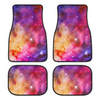 Tapetes automotivos estampados com galáxia, conjunto completo com 4 peças