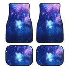Conjunto de 4 tapetes com visual galáctico azul para personalizar o interior do carro