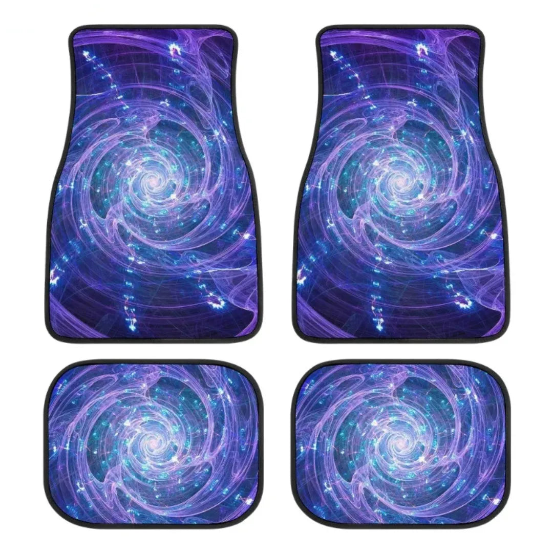 Imagem mosttra 4 Tapetes automotivo com visual galáctico