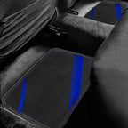 Tapetes esportivos azul para carro aplicados no piso traseiro, design moderno e resistente