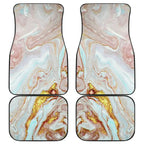 Tapetes de carro com design feminino branco, encaixe universal e proteção contra desgaste