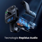 Conectando adaptador bluetooth para carro para transformar o som do carro em um rádio com bluetooth para carro.