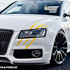 adesivo automotivo amarelo colado no carro