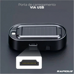 Alarme automotivo com brilho forte, recarregável por porta USB