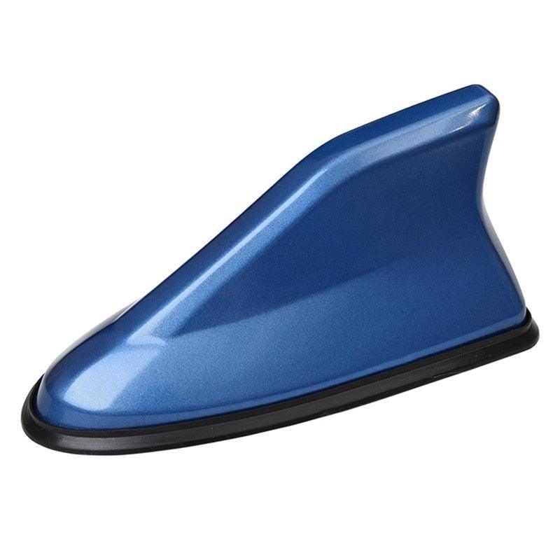 Antena de carro azul estilo tubarão, instalação rápida com alta performance de sinal