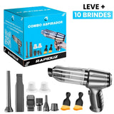 Aspirador de Pó para Carro + 10 Acessórios de Brinde