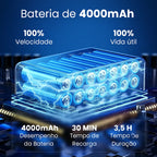 aspirador de po para carro com bateria extremamente potente e duradoura 