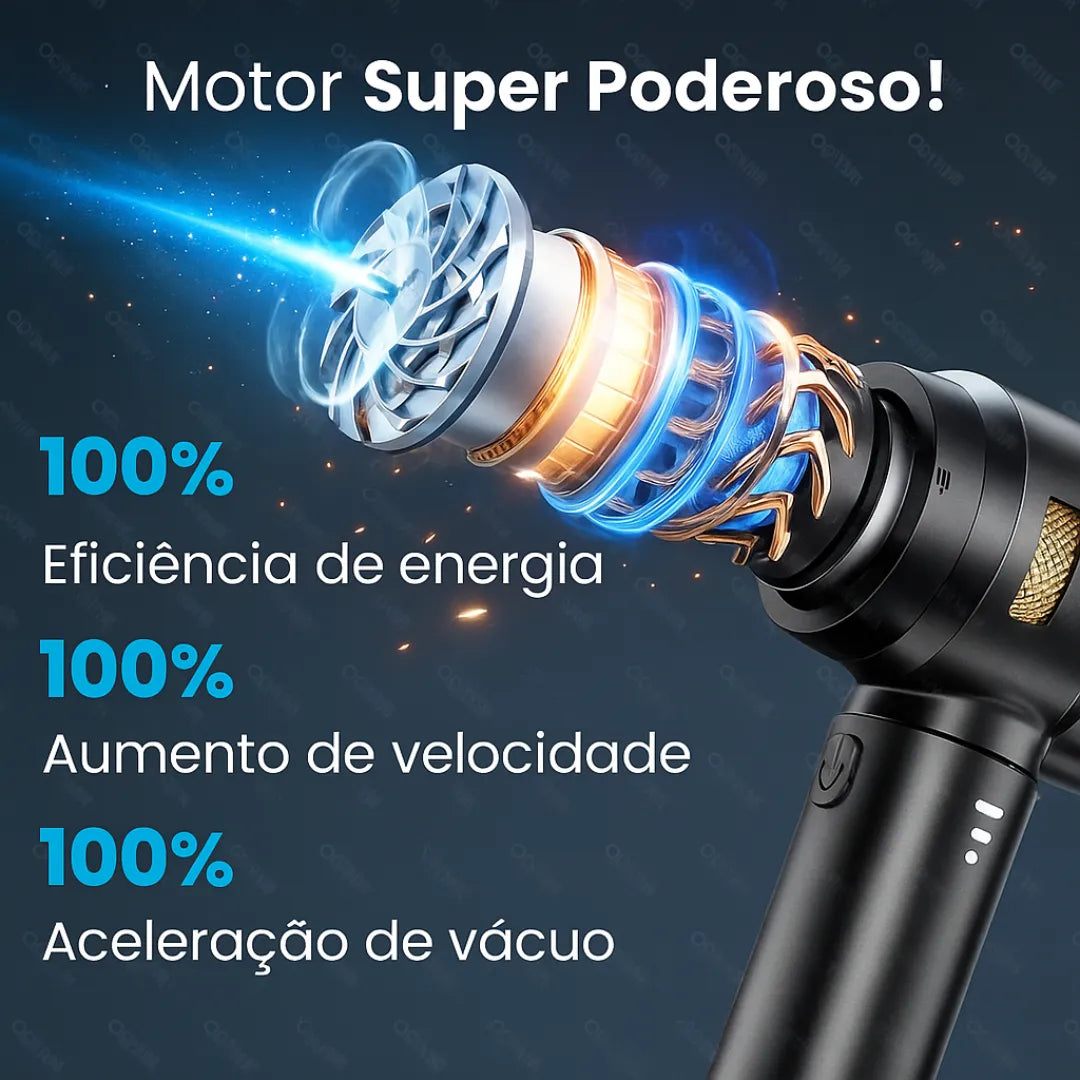 aspirador de po para carro com um motor extremamente poderoso para limpar sujeira pesada e leve