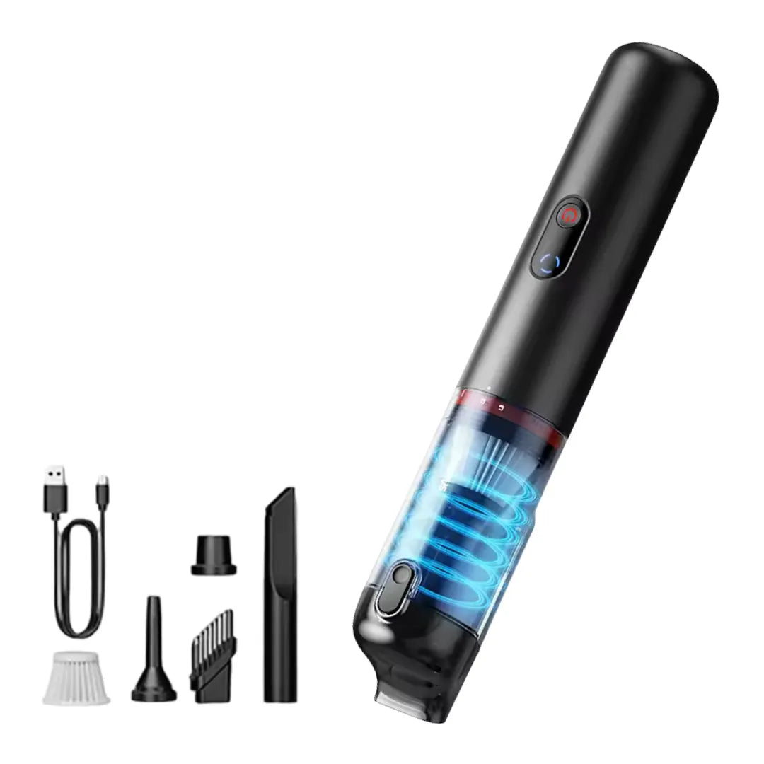 imagem mostra os acessórios que vem junto com o aspirador de po para carro 