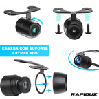 camera veicular de ré com suporte articulado para instalar no carro