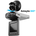 Câmera de ré com rotação de 360°, visão completa para manobras mais seguras.