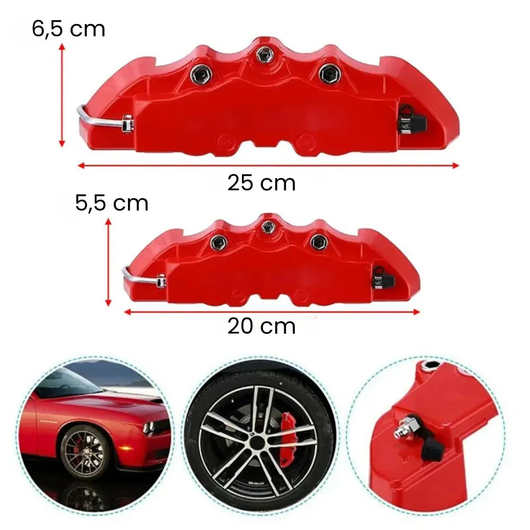 imagem mostra o tamanho da capa da pinça de freio