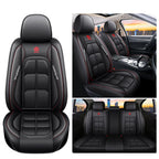 imagem mostra 4 capas de banco de carro na cor preta