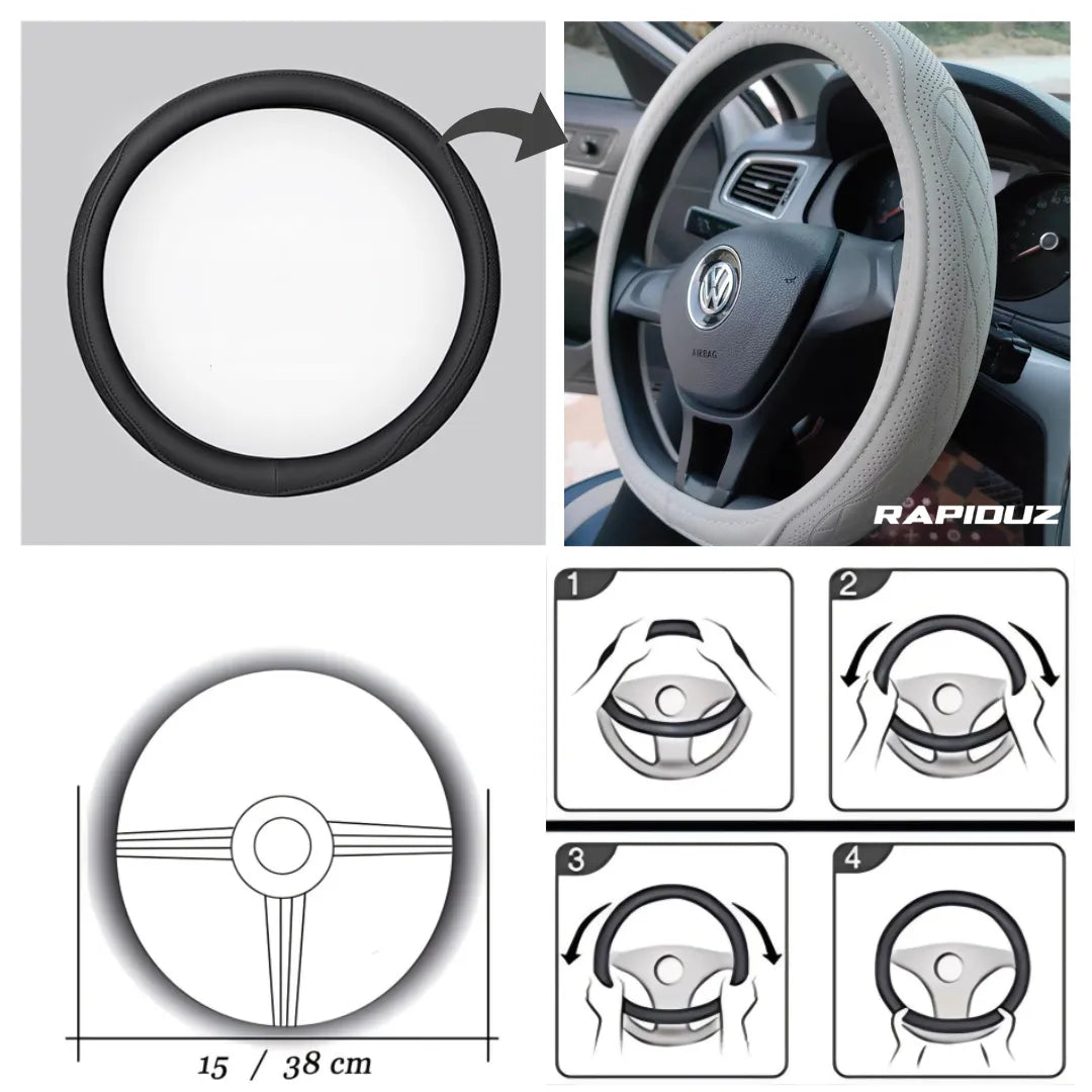 4 passos simples de como colocar capa de volante em couro no seu volante