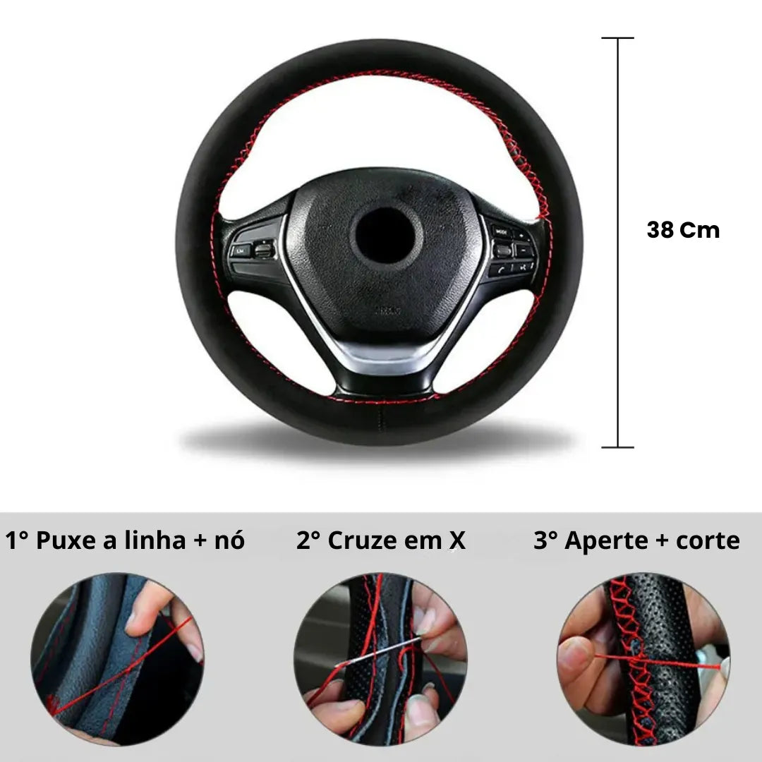 Passo a passo em 3 etapas para costurar a capa de volante sem erros