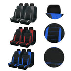 imagem mostra 3 capas para banco de carro universal de diferentes cores