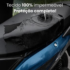 capa para banco de moto que possui um tecido 100% impermeável