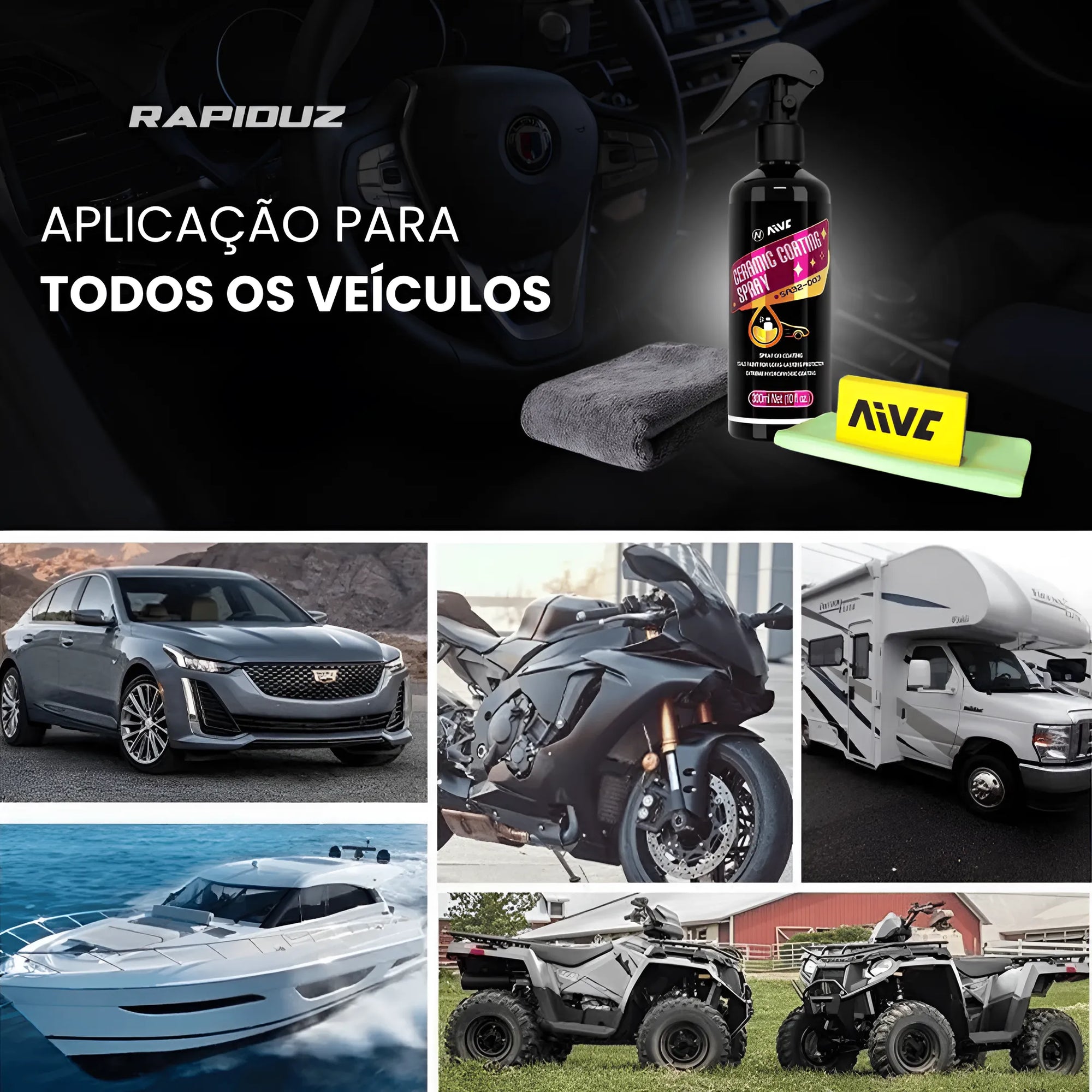 Cera de carro universal, compatível com todos os tipos de veículos e pinturas