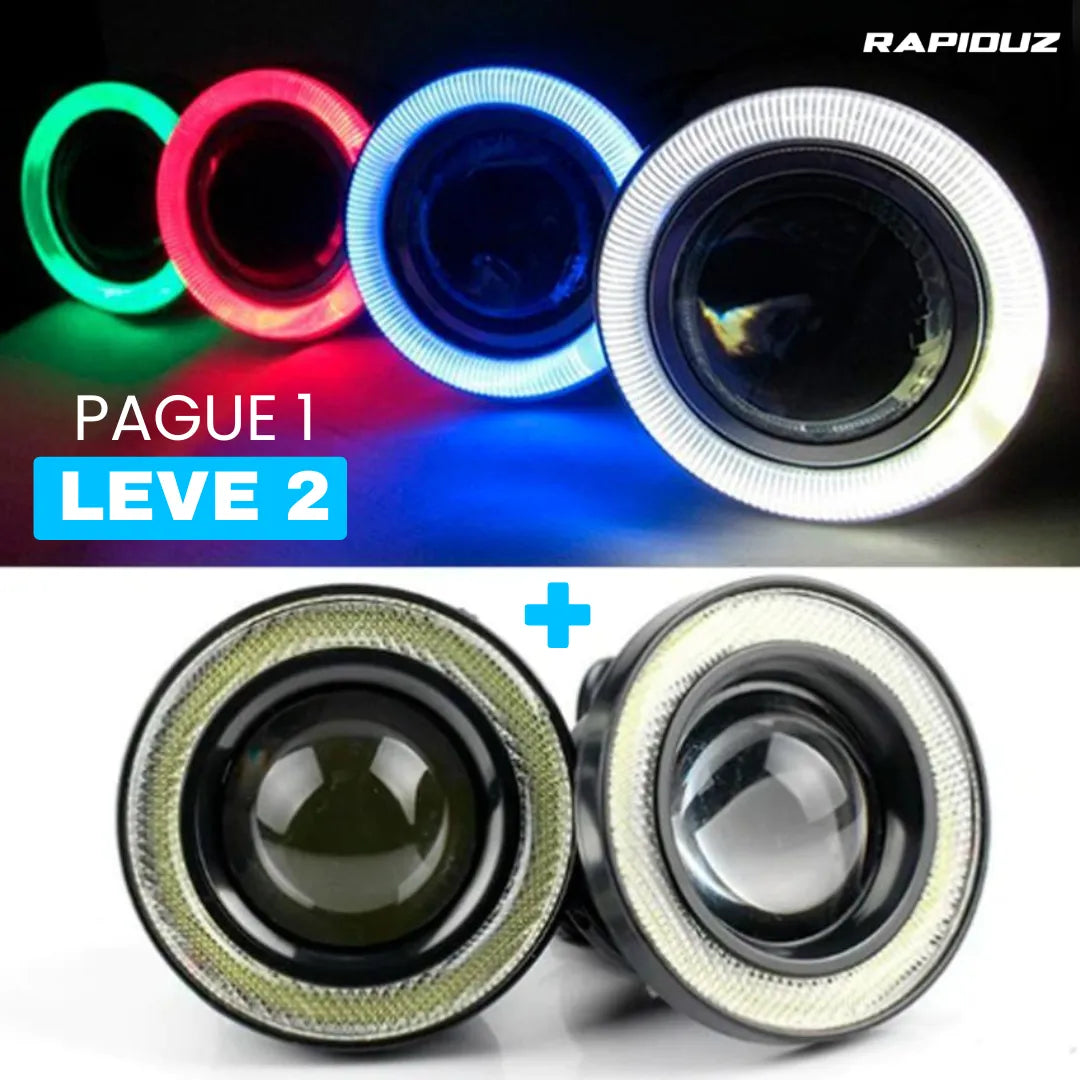 LED no farol de milha, iluminação forte para uso em diversos modelos de cores + Promoção leve 2 pague 1
