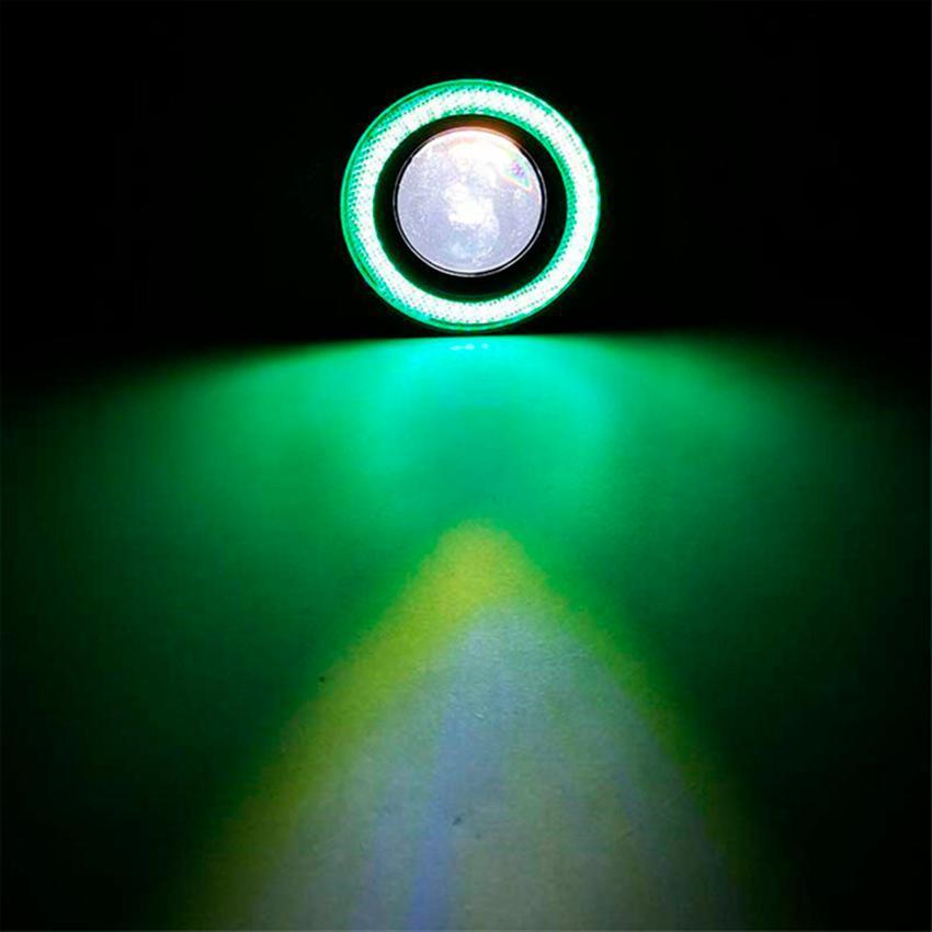 Farol de milha verde potente com LED, ideal para carro, moto ou caminhonete