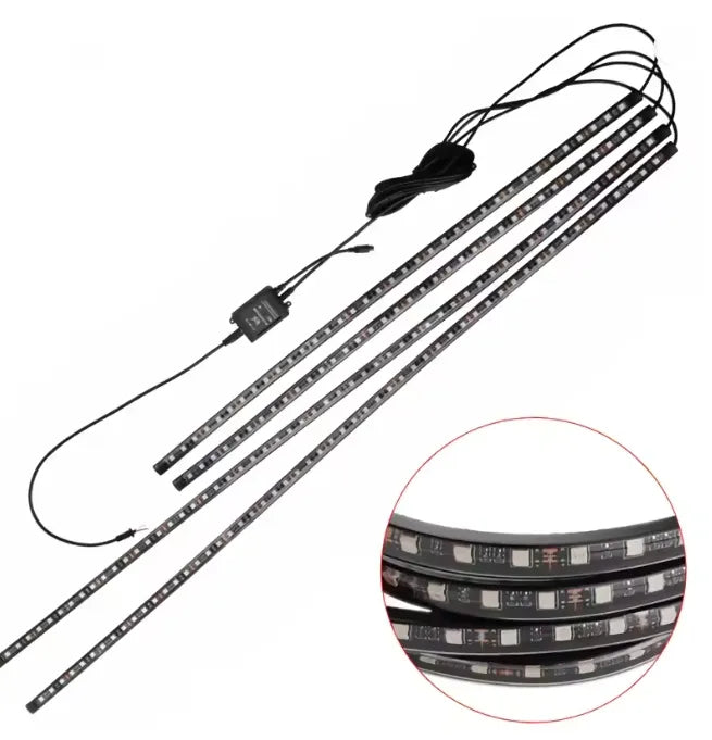 Fita de LED para carro com controle por Bluetooth e múltiplas cores personalizáveis