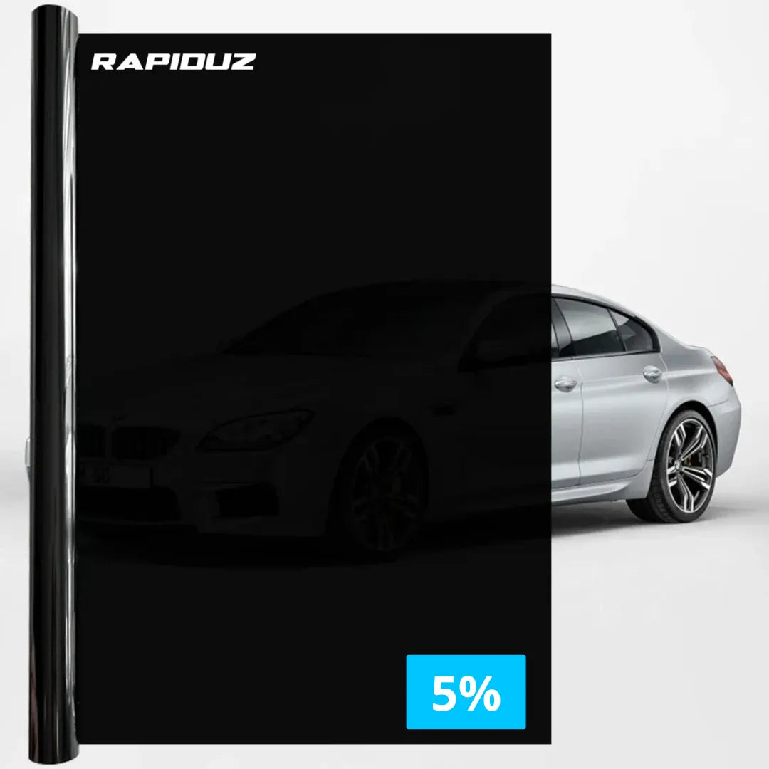 imagem mostra Insulfilm automotivo com brilho de 5%, máxima privacidade e bloqueio solar intenso