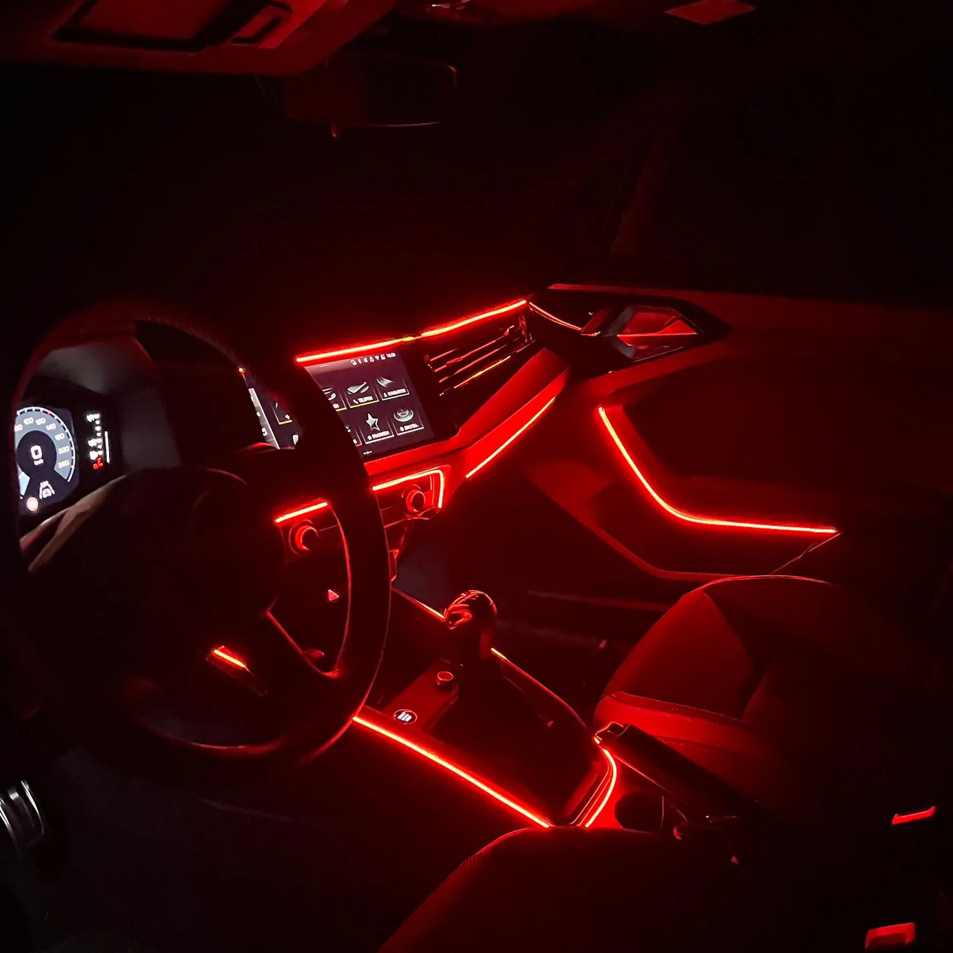 fita de led para carro na cor vermelha