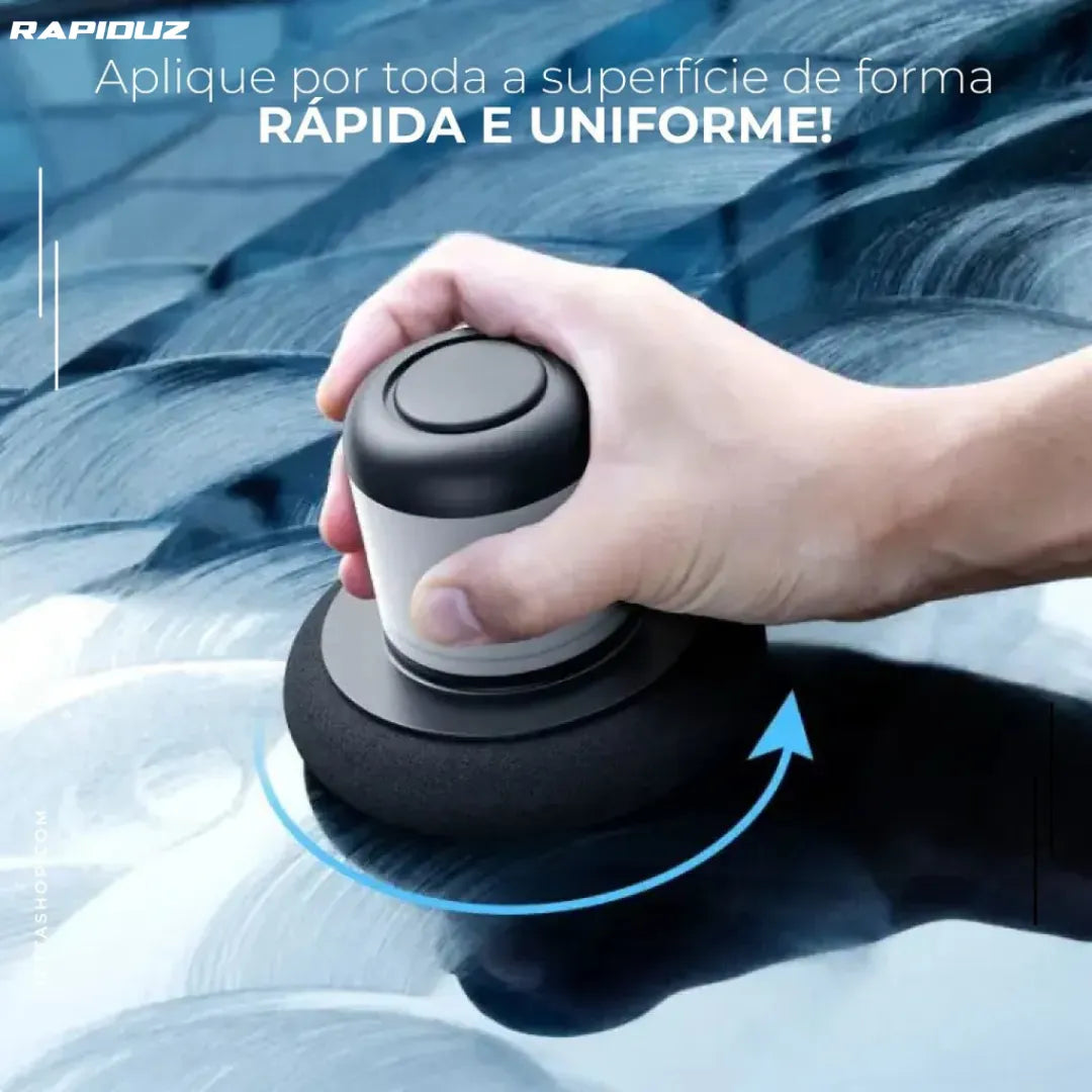 Imagem mostra como aplicar a máquina de polir na lataria do carro 