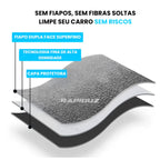 Detalhe do material microfibra do pano para carro, use em superfícies limpas de seu carro sem riscos.