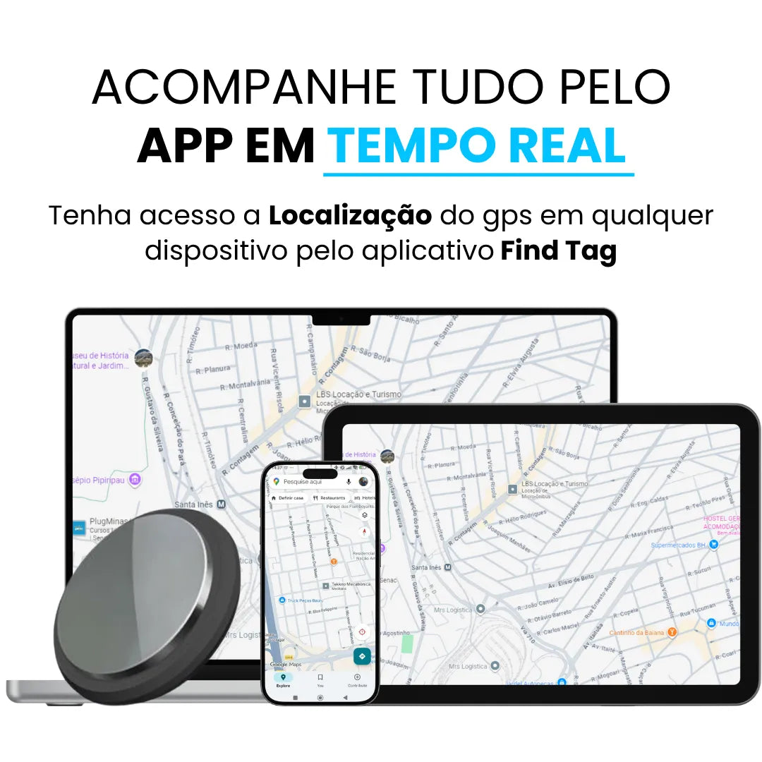 rastreador veicular que pode ser localizado pelo celular através do aplicativo: find tag
