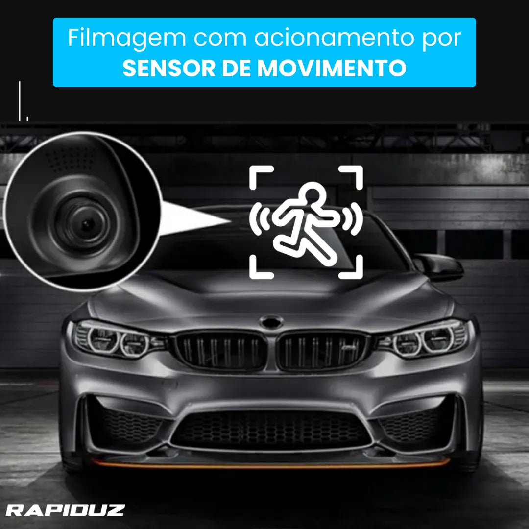 retrovisor com camera que possui filmagem com sensor de movimento