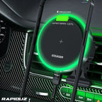 suporte de celular no carro com led verde ligada 