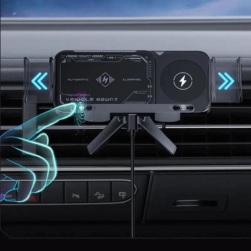 Suporte de celular para carro ajustável para o lado com 1 clique, fácil de usar