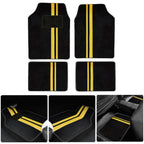 Tapete automotivo amarelo com design esportivo, ajuste universal e material resistente
