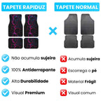 imagem mostra as diferenças do tapete de carro da rapiduz com o tapete automotivo normal