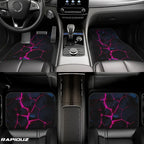 Quatro tapetes para carro com estampa de rochas aplicados na frente e atrás do carro