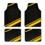 Kit com 4 tapetes automotivos esportivos na cor amarela para proteção do carro com estilo