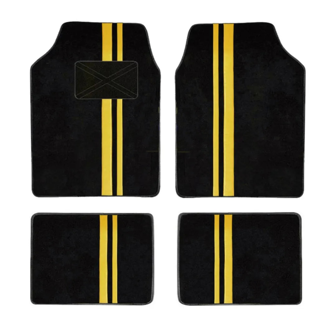 tapete amarelo para carro com material resistente e antiderrapante para segurança